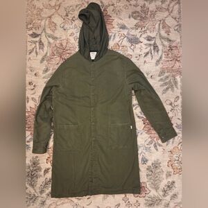 FairPlay Olive Green Hooded Trench Coat